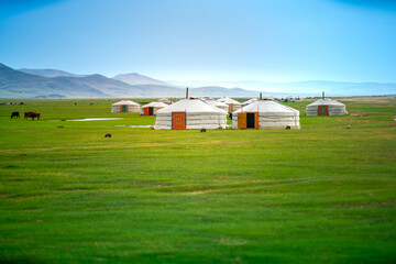 The Gobi Desert, a large, cold desert and grassland region located in northern China and southern...