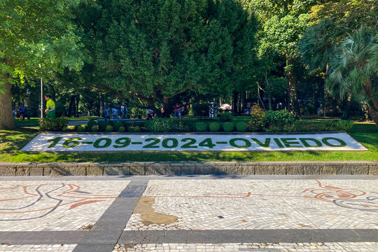 Walking in San Francisco park in Oviedo, Spain