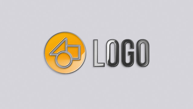 Clean 3D Metal Decal Badge Logo Reveal