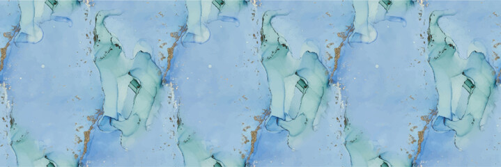 Obraz premium Green Ink Paint. Gold Light Seamless Glitter. Luxury Marble. Water Color Watercolor. Foil Abstract Background. Blue Marble Watercolor. Marble Alcohol Ink. Luxury Seamless Template. Bronze Vector Ink.