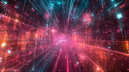 Fondo abstracto de ciencia,tecnología y big data.Concepto de datos y comunicación con estructura de puntos y lineas. 