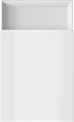 Open drawer realistic white mockup top view