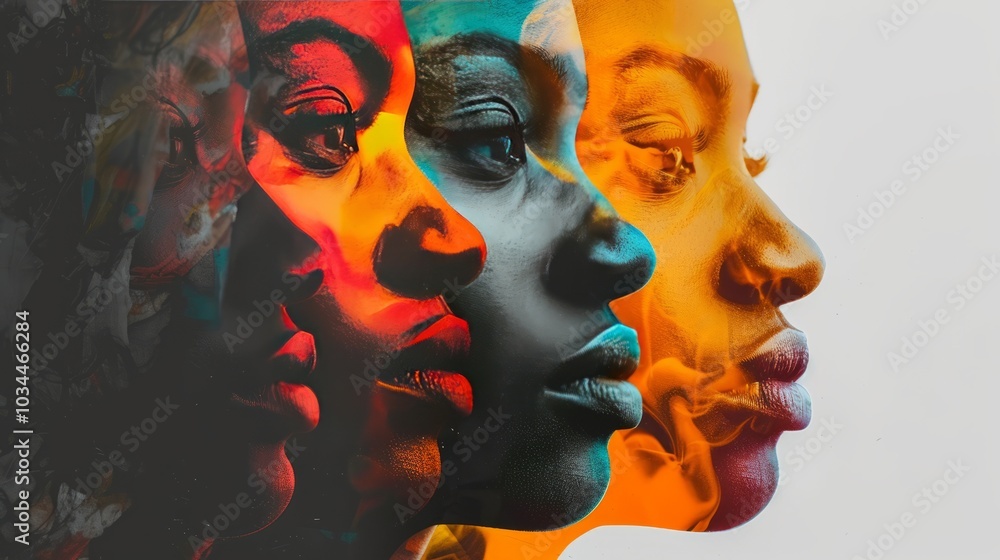 Poster abstract concept exploring the role of media representation in shaping perceptions of racialized pow