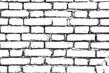 Black and white texture of a weathered brick wall