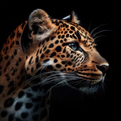 Obraz premium a leopard is looking off into the distance