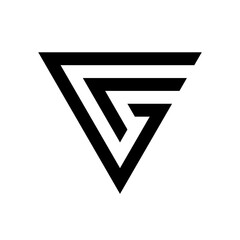 Letter GF or GG triangle monogram logo