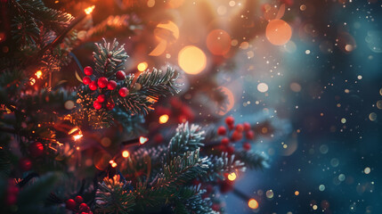 Fototapeta premium christmas lights background