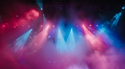 Rock concert with colorful stage lighting