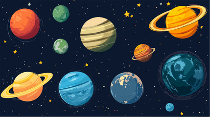 Illustration of space. Planets. Galaxy.