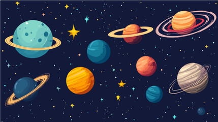 Illustration of space. Planets. Galaxy.