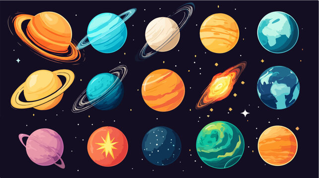 Illustration of space. Planets. Galaxy.