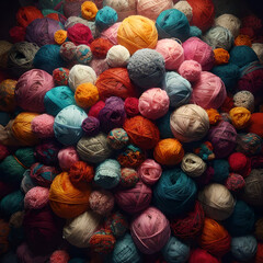 Muchos estambres coloridos apilados creando textura.