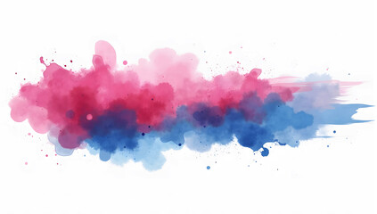 Obraz premium blue and pink paint brush strokes in watercolor white background