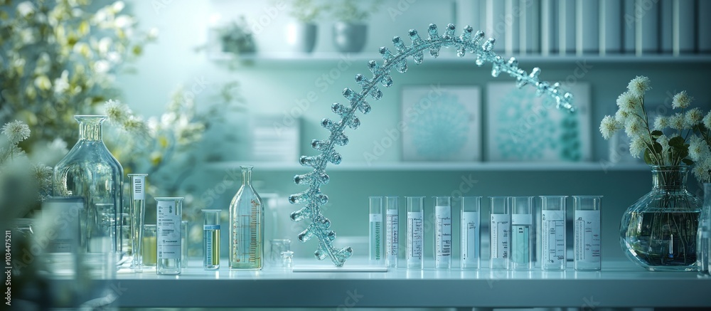 Poster glass structure in a laboratory setting