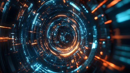 Obraz premium Abstract circular science fiction futuristic background. 