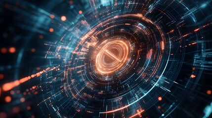 Abstract circular science fiction futuristic background. 