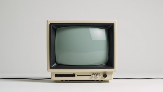 Minimalist icon representing an outdated CRT TV embodying the nostalgic charm of vintage media consumption
