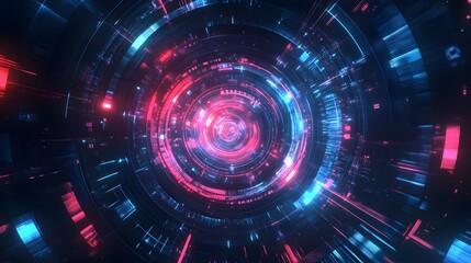 Obraz premium Abstract circular science fiction futuristic background. 