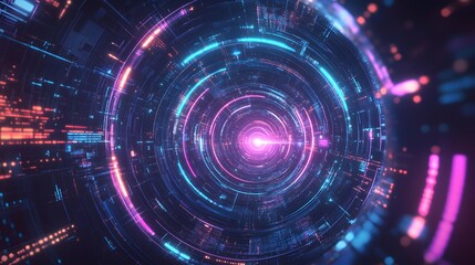 Obraz premium Abstract circular science fiction futuristic background. 
