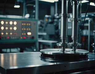 Fototapeta premium A manufacturing facility showcases advanced milling processes with a machine tool creating intricate parts, emphasizing engineering precision and efficiency. Generative AI