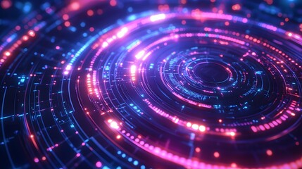 Obraz premium Abstract circular science fiction futuristic background. 