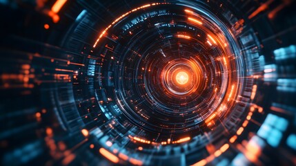 Obraz premium Abstract circular science fiction futuristic background. 