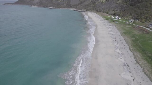 a beautiful beach in the Lofoten Islands, D-Log for better color grading