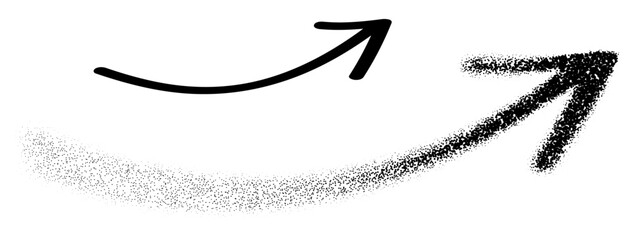 Upward curved arrow transitioning from dotted to solid design, symbolizing growth and progress. Vector illustration.