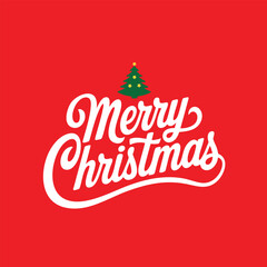 Merry Christmas typography design. Xmas vector