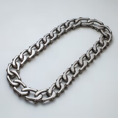 Silver chain necklace with a chunky design.