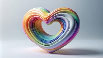 Colorful 3D Heart Sculpture with Rainbow Layers