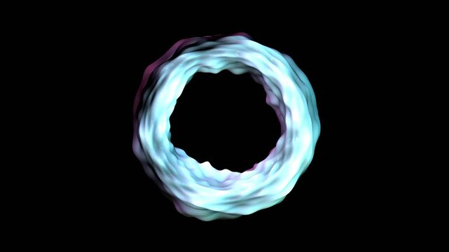 Puffed: Torus Doughnut Talking Pattern Space Geometric Landscape Modern Technology Design Background 4K stock animation video