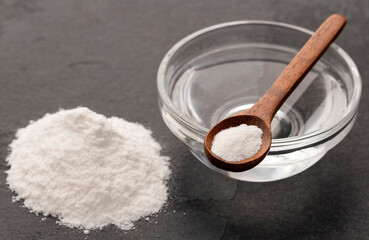 Mixture of mineral water and baking soda - Healthy food.