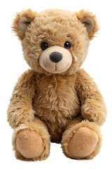 Obraz premium Soft teddy bear sitting on a neutral background