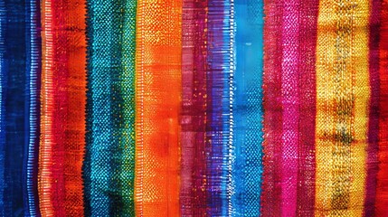 Wooven Wool multicolor andean textile, traditional Fabric Background, colourful Texture. Cusco - Per&Atilde; Latin America 