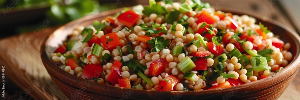 Poster a refreshing mix of buckwheat diced celery and sliced red bell peppers tossed in a bright and zesty 