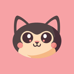 Cute cat head vector logo