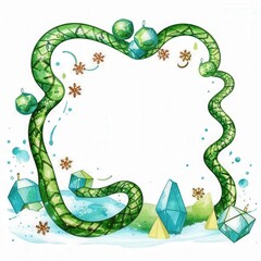 Naklejka premium christmas card with snake