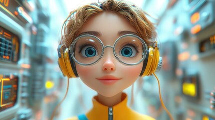 A Cute Girl With Headphones