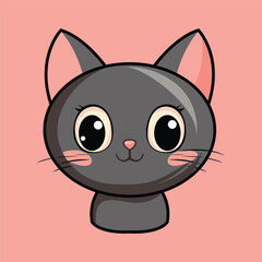 Vector cute cat animal logo