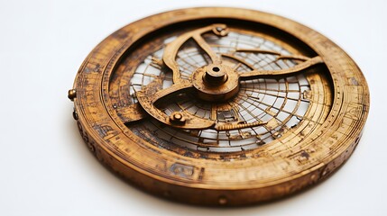 Spherical astrolabeon white background. 