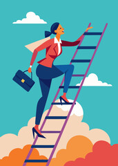 Woman climbing career ladder © johndaly