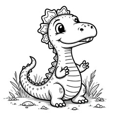 Fototapeta premium Cute Dinosaur Coloring Page