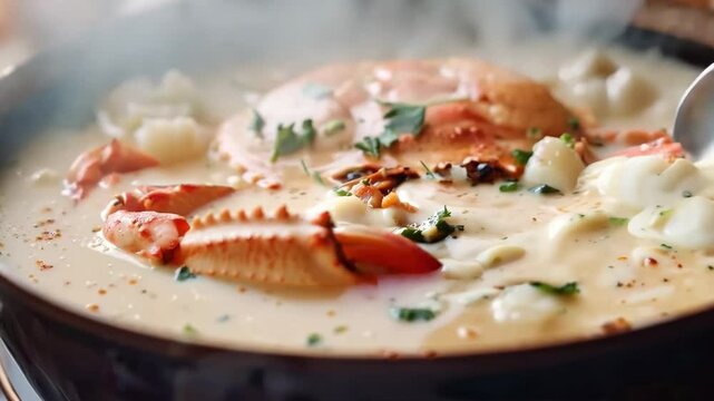 Crab bisque with a touch of brandy, Video