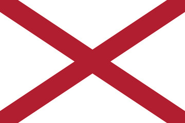 Obraz premium Normal flag of the United States federal state of ALABAMA with original aspect ratio