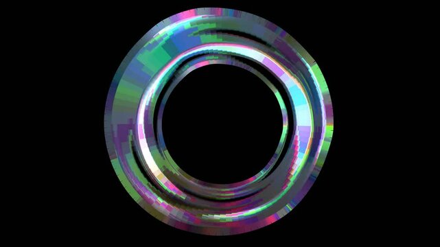 Puffed: Torus Doughnut Talking Pattern Space Geometric Landscape Modern Technology Design Background 4K stock animation video
