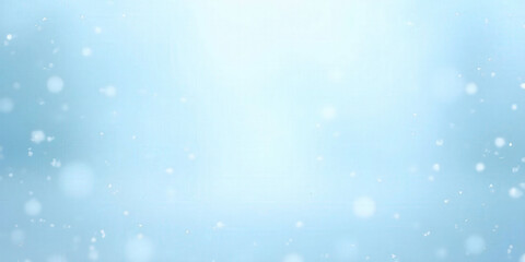 Fototapeta premium Soft falling snow banner featuring a light blue background with delicate snowflakes gently cascading, creating a serene winter atmosphere perfect for seasonal celebrations