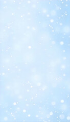 Fototapeta premium Soft falling snow banner featuring a light blue background with delicate snowflakes gently cascading, creating a serene winter atmosphere perfect for seasonal celebrations