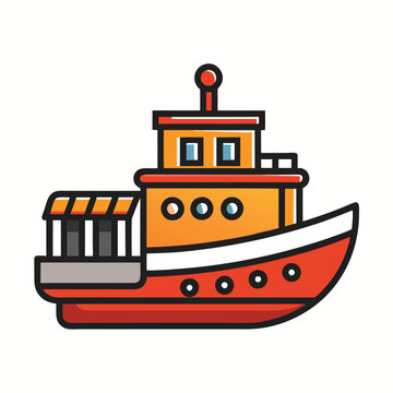 recommend clip art: tugboat silhouette vector design illustration on white background