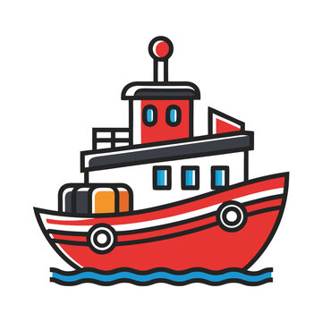 recommend clip art: tugboat silhouette vector design illustration on white background
